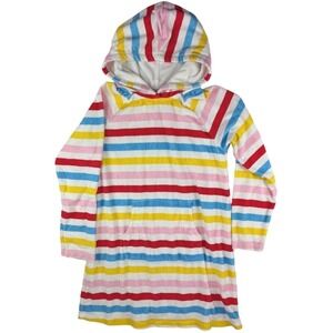 Hanna Andersson Kids Hoodie Cover Up Dress Rainbow Stripe Size US 10